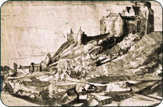 Älteste bekannte Ansicht der Hardenburg (um 1580)